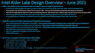 Intel "Alder Lake" Leak von MLID vom Juni 2021, Teil 1